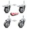 Service Caster 4 Inch Thermoplastic Rubber Swivel 10mm Stem Caster Total Lock Brake, 2PK SCC-TSTTL20S414-TPRB-M1015-2-S-2 - alternate 5